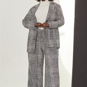 Eloquii Black and White Plaid Trousers